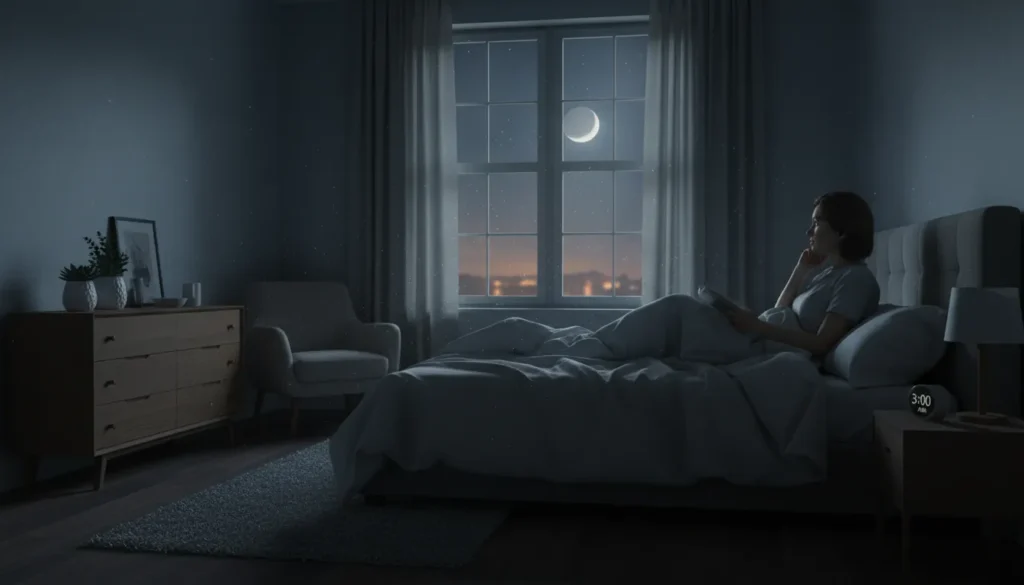 The Spiritual Meaning of Waking Up at 3AM in a quiet dark room, associated with spiritual meaning.