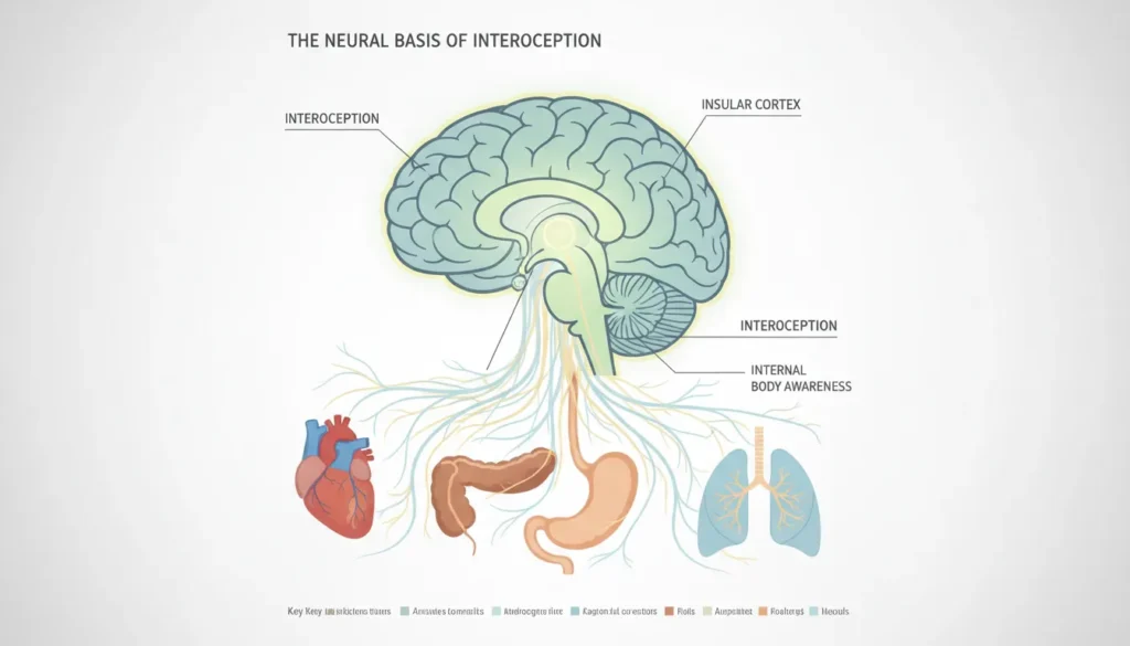 Interoception explaining how body signs and meanings are processed in the brain.